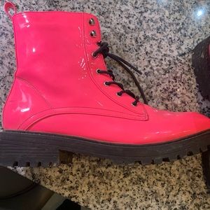 Hot pink boots